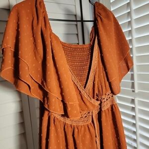 Elegant Orange Women's Blouse